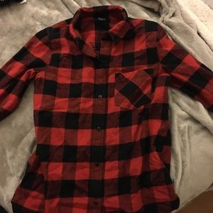 NWOT Madewell Red Buffalo Check Flannel